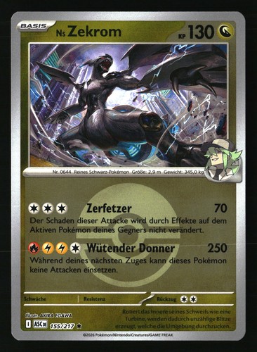 Pokemon zekrom 155 217 - pokemon,